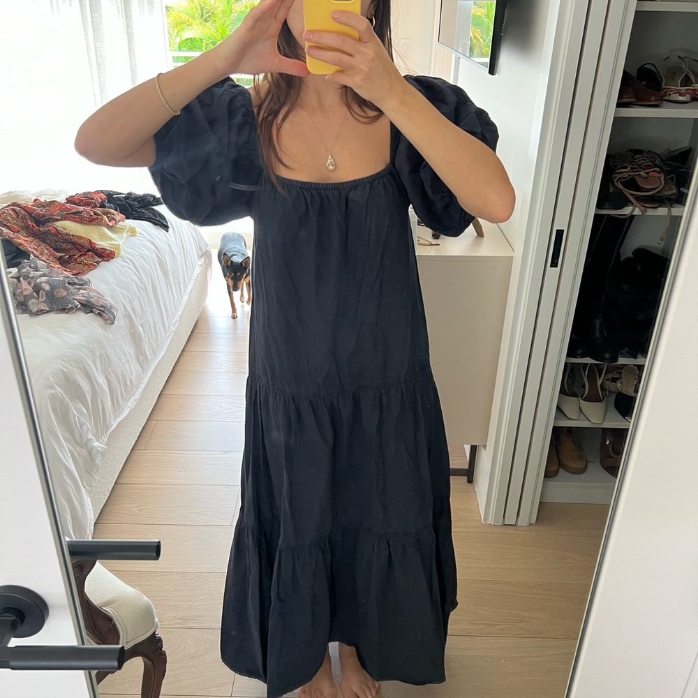 Gimaguas Tiered Black Dress